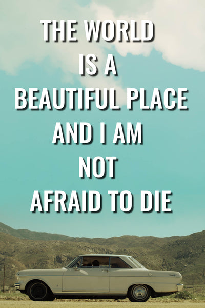 THE WORLD IS A BEAUTIFUL PLACE AND I AM NOT AFRAID TO DIE